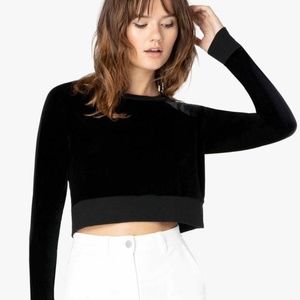 Beyond Yoga Cropped Velvet Pullover (MEDIUM)